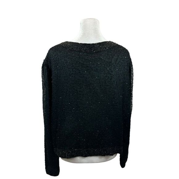 Ladies Black Silk and Glass Bead Jacket Size Large - Picture 8 of 14